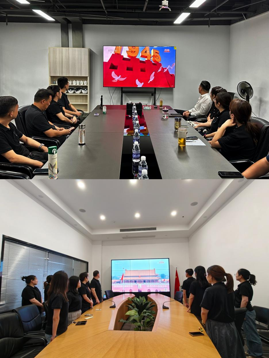 共鉴国之大典，，，，，，，凝聚奋进力量——杭州利记官网平台入口文创集团党总支举行九三阅兵直播盛典寓目运动